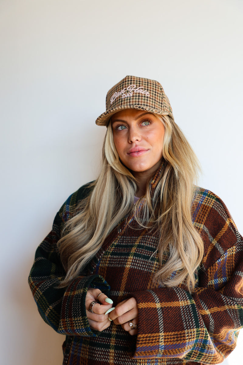 BAD HAIR DAY TWEED HOUNDSTOOTH TRUCKER HAT – KAXI.co