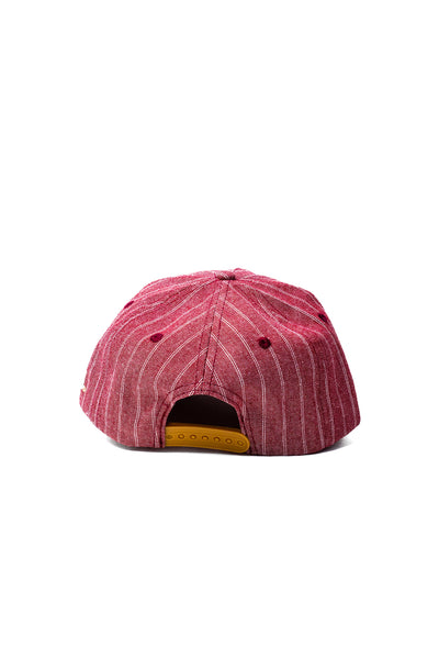 red striped cap on a white background